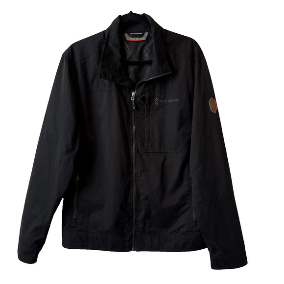 Free Country Men’s M Outdoor Softshell Lightweight Logo Jacket Chore Black - Picture 1 of 13